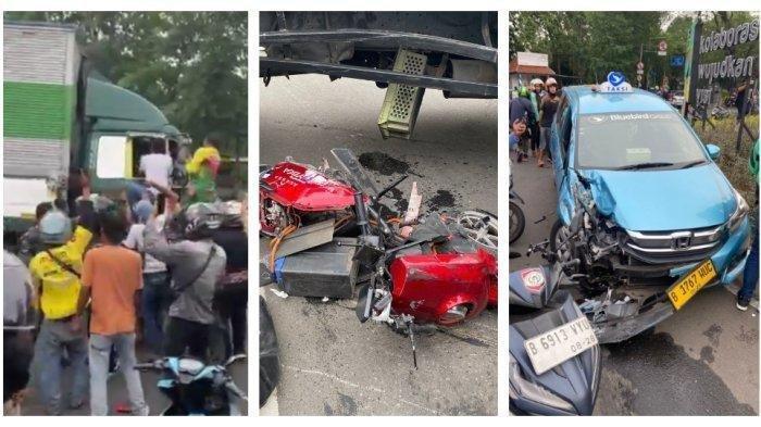 Puluhan kendaraan ditabrak truk kontainer di Kota Tangerang, Kamis (31/10/2024) sore