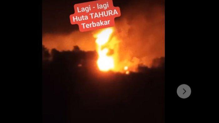 Kebakaran di Kawasan Taman Hutan Raya (Tahura) Sultan Thaha Syaifuddin di Kabupaten Batanghari, Jambi pada Jumat (9/2/2024) malam.
