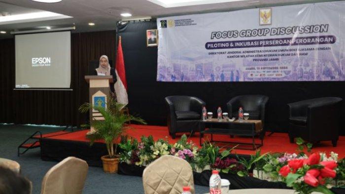 Kantor Wilayah Kementerian Hukum dan HAM Jambi ikuti kegiatan Focus Group Discussion (FGD) dalam rangka Piloting dan lnkubasi bagi Para Pelaku Usaha Perseroan Perorangan, Kamis (12/09/2024) yang diselenggarakan oleh Direktorat Jenderal Hukum Umum di Odua Hotel Jambi.