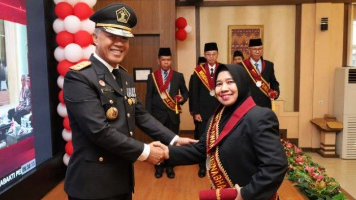 Kementerian Hukum dan HAM (Kemenkumham) Jambi menggelar Upacara Wisuda bagi Pegawai Kemenkumham yang memasuki masa Purnabakti.