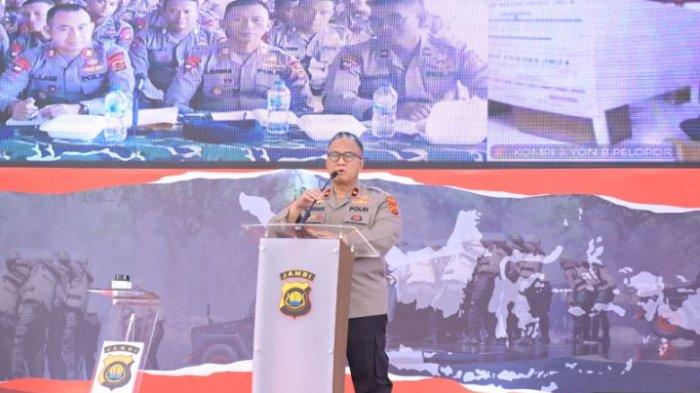 Wakapolda Jambi Brigjen Pol Edi Mardianto membuka Latihan Pra Ops Mantap Praja Siginjai Tahun 2024 di EV Garden Jambi pada Senin (19/8/2024)