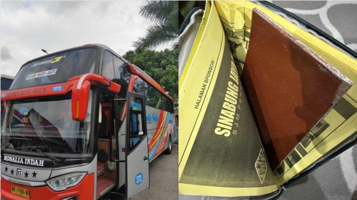 Penumpang bus Rosalia Indah kemalingan, iPad diganti buku dan keramik
