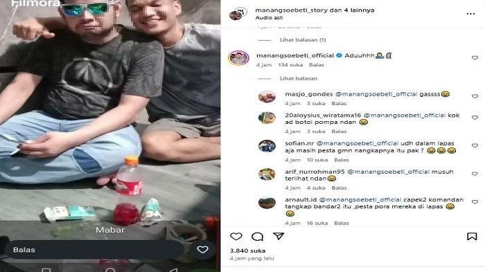 VIRAL: Tangkap layar postingan Dirreskrimum Polda Jambi, Kombes Manang Soebeti di Instagram. Komentar warganet menyebut lokasi tersebut berada di dalam Lapas. (foto: Instagram @manangsoebeti_official)