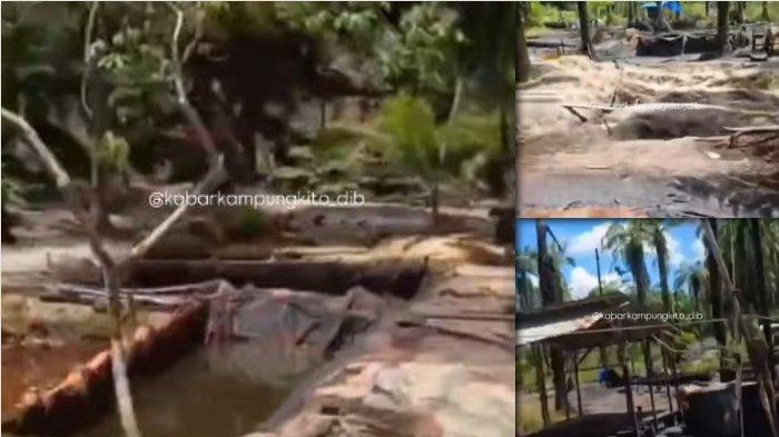 ILEGAL: Aktivitas sumur minak ilegal atau illegal drilling terpantau beroperasi di Sungai Bahar, Kabupaten Muaro Jambi.