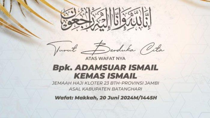 Haji asal Batanghari Jambi meninggal di Mekkah.