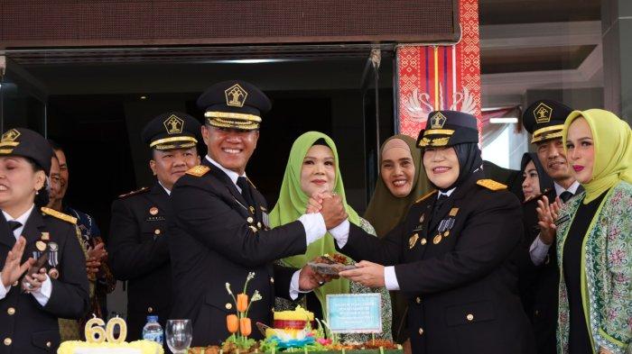 Puncak rangkaian kegiatan Hari Bakti Pemasyarakatan (HBP) ke-60 tahun 2024, Kantor Wilayah Kementerian Hukum dan HAM Jambi menggelar upacara
