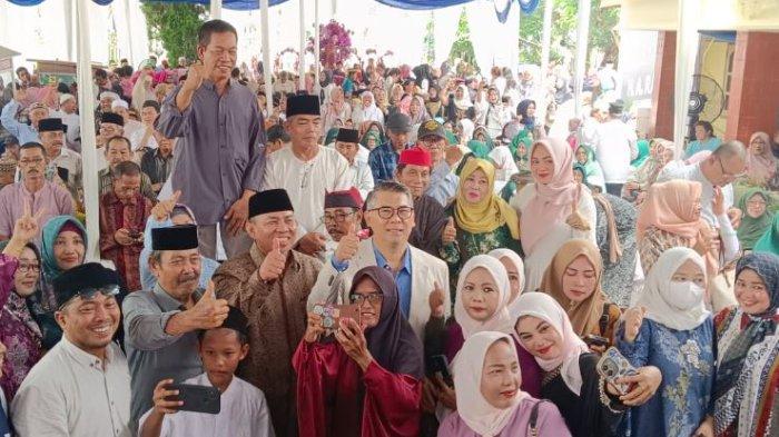 Ribuan orang warga Kota Jambi menghadiri halal bihalal yang diadakan bakal calon Wali Kota Jambi H A Rahman (HAR), Sabtu (27/4/2024).
