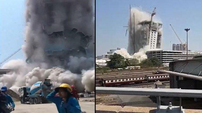 GEMPA - Terjadi sejumlah kerusakan di Thailand, imbas dari gempa Myanmar yang terjadi pada Jumat (28/3/3035).
