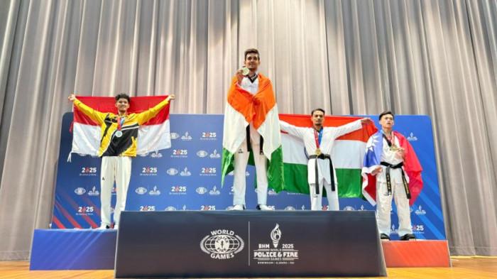 BERPRESTASI - Bripda Farel Patra Syaifullah yang merupakan Bintara pada Si Propam Polres Bungo, berhasil mengukir prestasi di ajang World Police and Fire Games (WPFG) 2025 yang berlangsung di Birmingham, Alabama, Amerika Serikat.
