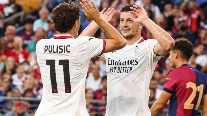 AC Milan di laga pramusim melawan Barcelona.