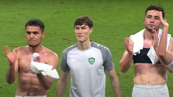 Selebrasi Pemain Uzbekistan U23 usai mengalahkan Arab Saudi U23