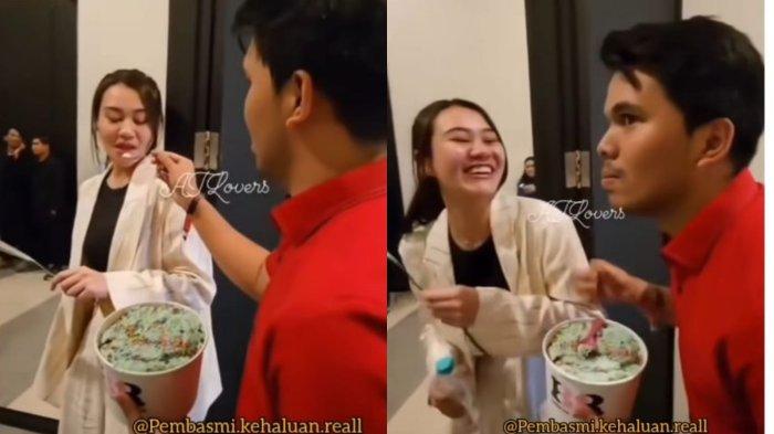 Aaliyah Massaid Disuapi ice cream oleh Thariq Halilintar