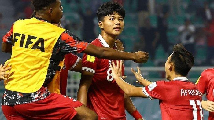 Arkhan Kaka usai mencetyak gol Timnas Indonesia U-17 melawab Panama pada Senin (13/11/2023).
