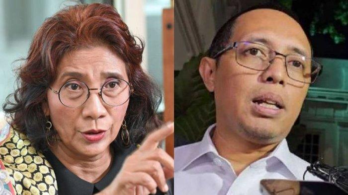 Emosinya Susi Pudjiastuti dengan omongan Hasan Nasbi , Kepala Komunikasi Kepresidenan soal kepala babi di kantor Tempo. Pernyataan Hasan Nasbi itu bikin geram eks Menteri Kelautan dan Perikanan karena menganggap enteng kasus ini.
