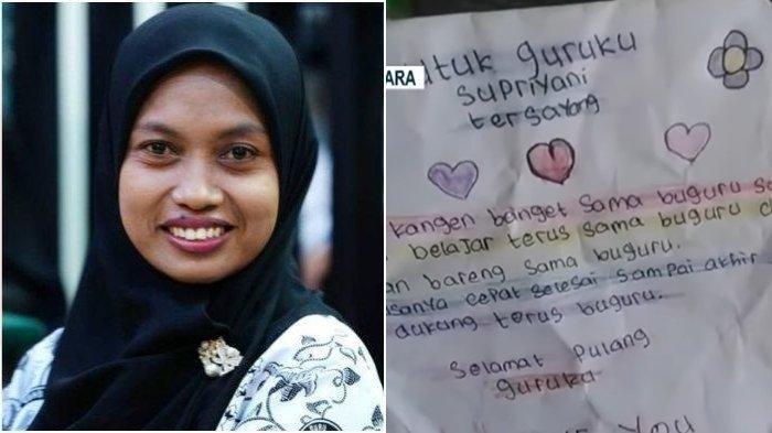 Isi surat siswa untuk guru Supriyani di SDN 4 Baito, Konawe Selatan yang kini terseret kasus dugaan penganiayaan anak dari Aipda WH.