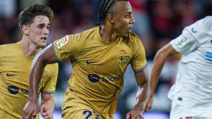 Jules Kounde tampil apik di laga kemenangan Barcelona atas Sevilla di La Liga Spanyol,pada Minggu (4/9/2022).
