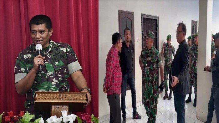 Kapendam I Bukit Barisan Kolonel Inf Riko Siagian saat memberi keterangan. Ia mengaku kecewa dengan tindakan Mayor Dedi Hasibuan yang membawa puluhan anggota TNI