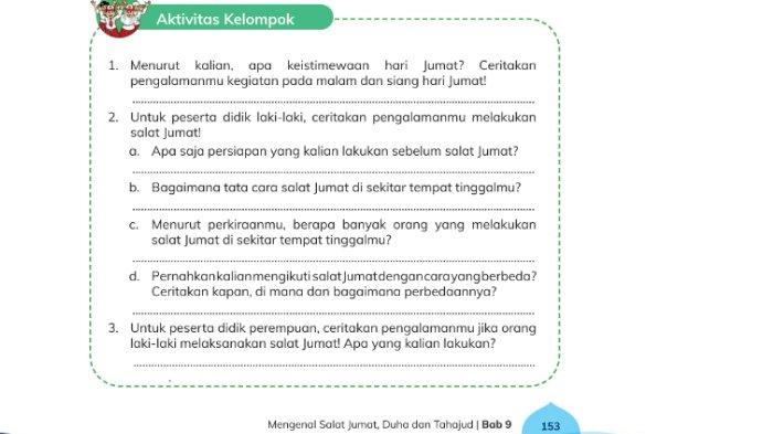 Berikut merupakan kunci jawaban PAI SD Kelas 4 semester 2 Buku Pendidikan Agama Islam dan Budi Pekerti Kurikulum Merdeka Halaman 153 Soal Uraian Singkat/Esai BAB 9