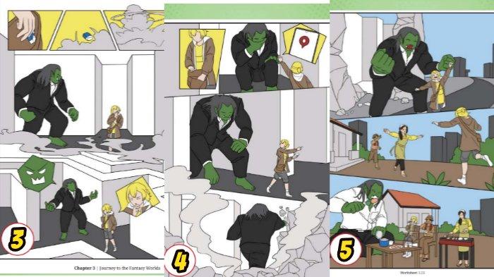 Worksheet 3.23 untuk kunci jawaban Bahasa Inggris SMP Kelas 9 Buku English For Nusantara Kurikulum Merdeka Halaman 191 poin a Section 3 Viewing, Unit 3. The Multiverse Story of Timun Mas pada Chapter 3 Journeys to the Fantasy Worlds.