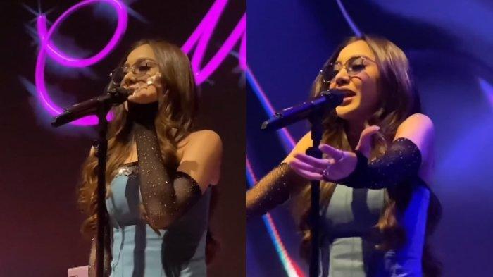 Mahalini menangis sesenggukan di tengah konser usai diduga oplas.