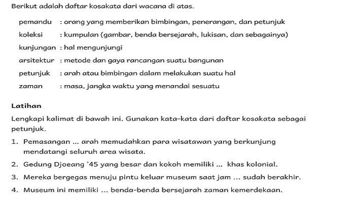 kunci jawaban SD materi kelas 5 Bahasa Indonesia Halaman 126.