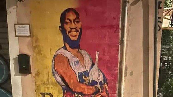 Mural Romelu Lukaku di AS Roma