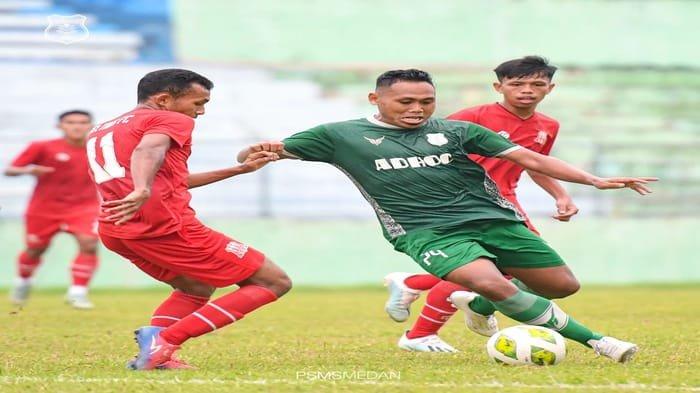 Laga Ujicoba PSMS Medan vs Deltras Sidoarjo yang berakhir imbang 1-1, pada Sabtu (11/6/2022).