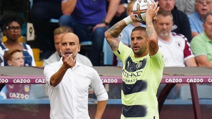 Pep Guardiola dan Kyle Walker di Manchester City