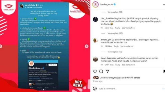 Postingan akun Gosip