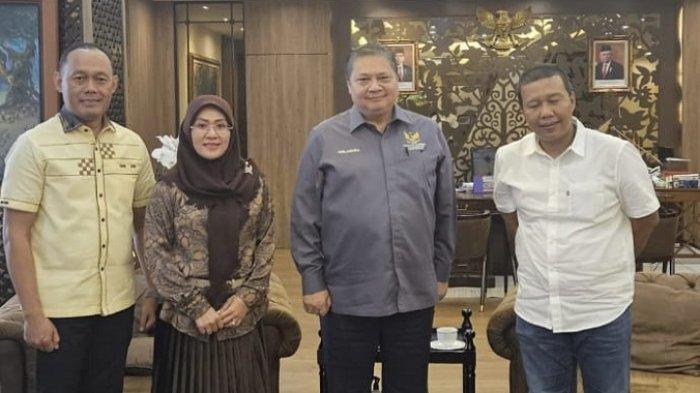 Romi-Saniatul Bertemu Ketum Golkar Airlangga Hartarto