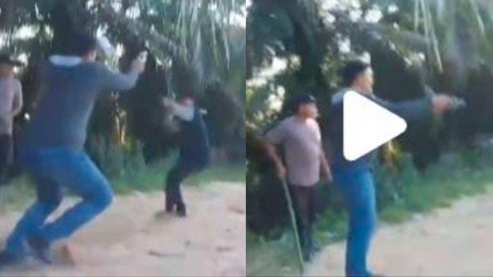 Detik-detik Polisi Berhamburan Diserang SAD di Tebo Jambi di Kebun Sawit, Pakai Motor Bawa Sajam