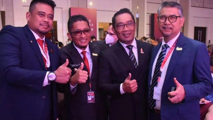 Wali Kota Jambi DR H Syarif Fasha bersama Gubernur Jabar Ridwan Kamil, Wali Kota Medan Bobby Nasution di KTT Urban 20 (KTT U20) di Hotel Fairmont, Jakarta, Selasa (30/8/2022).