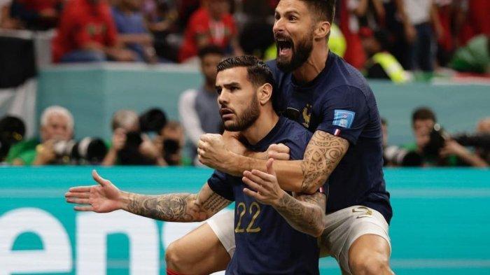 Dua bintang AC Milan Theo Hernandez dan Olivier Giroud di Semifinal Piala Dunia 2022 bersama Timnas Prancis