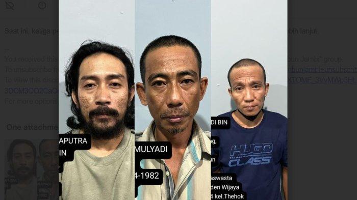 MENYERAHKAN DIRI - Tiga preman yang melakukan pemalakan di Simpang Palembang, Kota Jambi, menyerahkan diri.