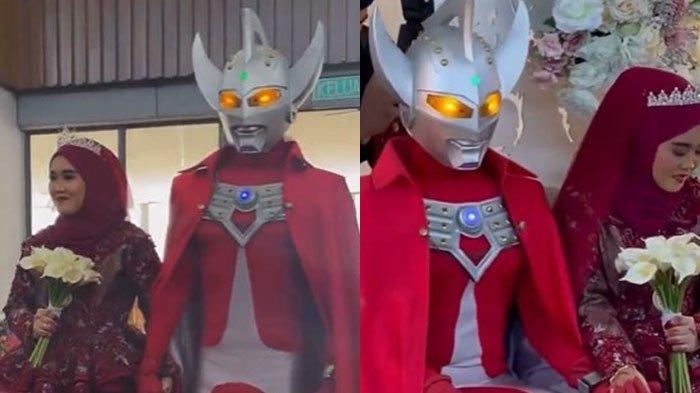 Viral Pengantin Pria Memakai Kostum Ultraman