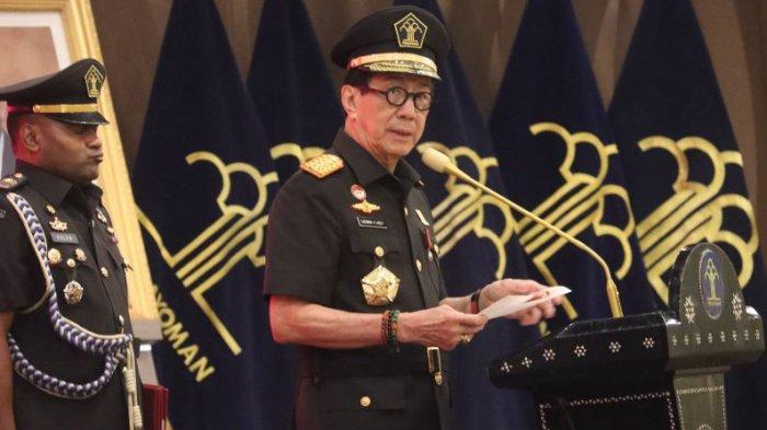 Yasonna saat mengambil sumpah jabatan dan melantik 51 Pejabat Pimpinan Tinggi Pratama di lingkungan Kementerian Hukum dan Hak Asasi Manusia (Kemenkumham).