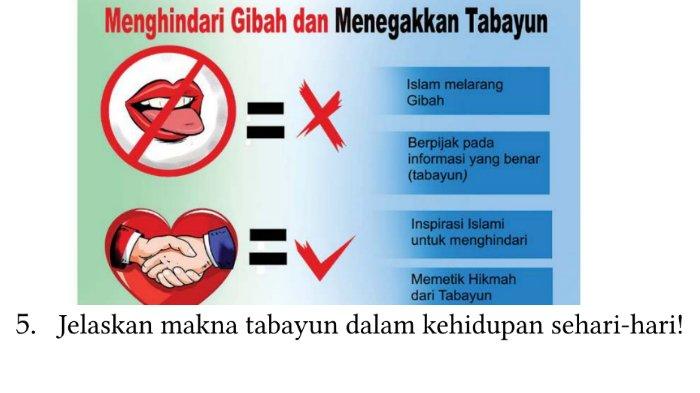 Berikut merupakan kunci jawaban PAI untuk SMP Kelas 7 Buku Pendidikan Agama Islam dan Budi Pekerti Kurikulum Merdeka Halaman 193 Bagian II Soal Uraian Rajin Berlatih Nomor 5.