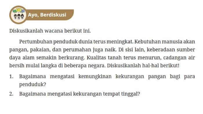Gambar soal untuk kunci jawaban Pendidikan Pancasila atau Pendidikan Kewarganegaraan (PKN) Kelas VII (7) SMP/MTs Kurikulum Merdeka bagian Ayo Berdiskusi Bab 4 Keberagaman Bangsa Indonesia dalam Bingkai Bhinneka Tunggal Ika halaman 135.