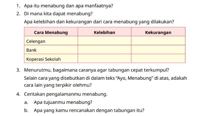 Soal Berdiskusi untuk kunci jawaban Bahasa Indonesia Kelas 4 SD/MI BAB 5 Halaman 116 Kurikulum Merdeka.