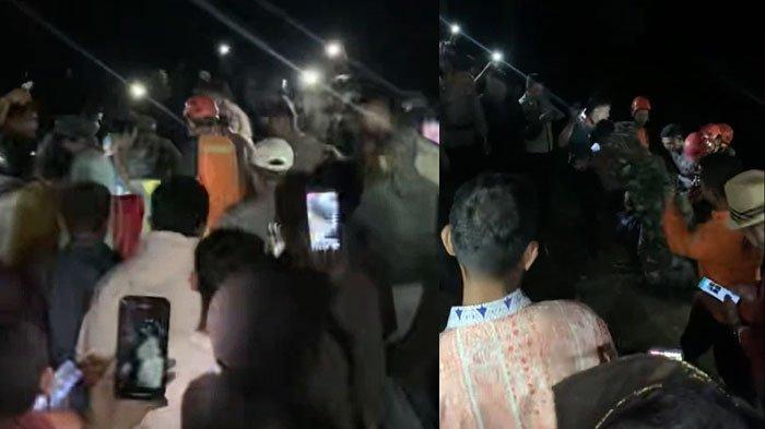 Jenazah Raheliva Malau sesaat setelah berhasil dievakuasi Tim SAR Gabungan ke areal yang datar, untuk selanjutnya dibawa ke rumah duka