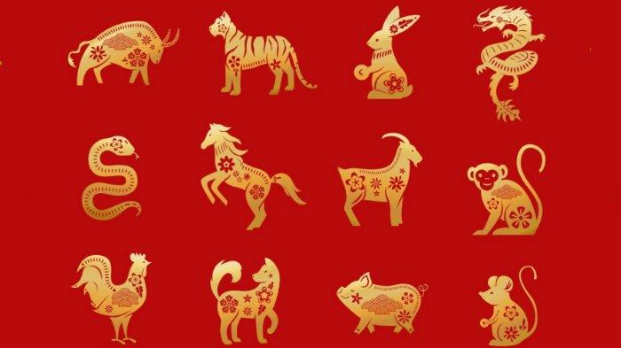 Ilustrasi simbol zodiak China.