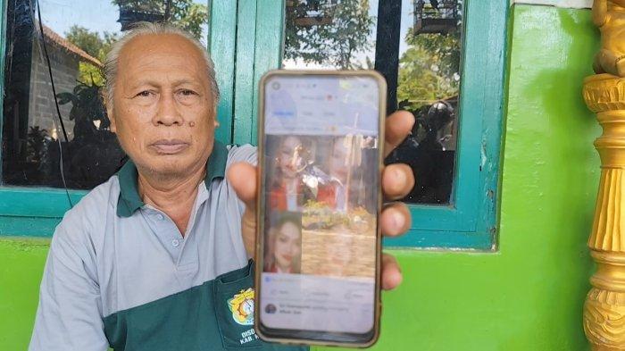 Ayah Oshima Yukari, Soni saat menunjukkan foto mendiang anaknya, Minggu (19/1/2025).