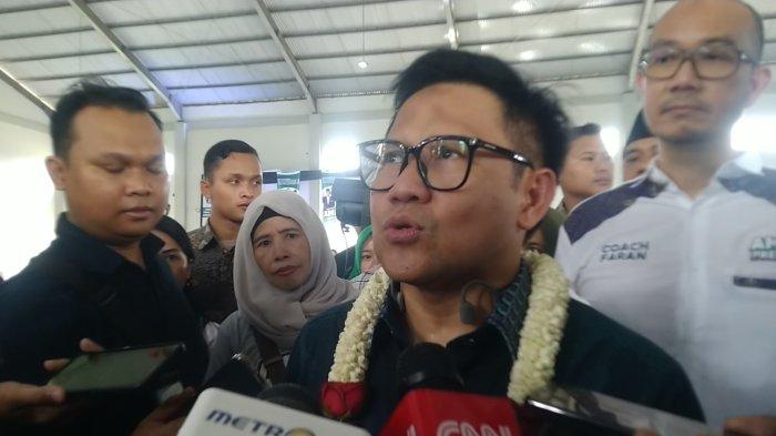 Cawapres nomor urut 1 Muhaimin Iskandar saat berkunjung di Kabupaten Kudus menemui seribuan pelaku UMKM, Sabtu (23/12/2023).