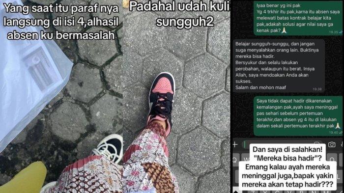 Tangkapan layar konten dan chat dosen kepada mahasiswinya sata meminta perbaikan nilai