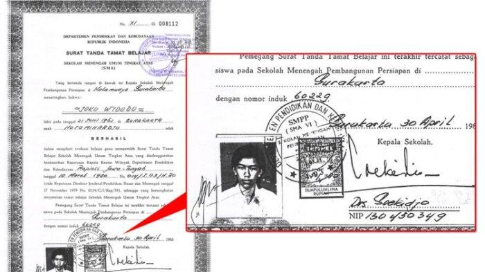 IJAZAH JOKOWI - POTRET IJAZAH SMA MILIK JOKOWI
