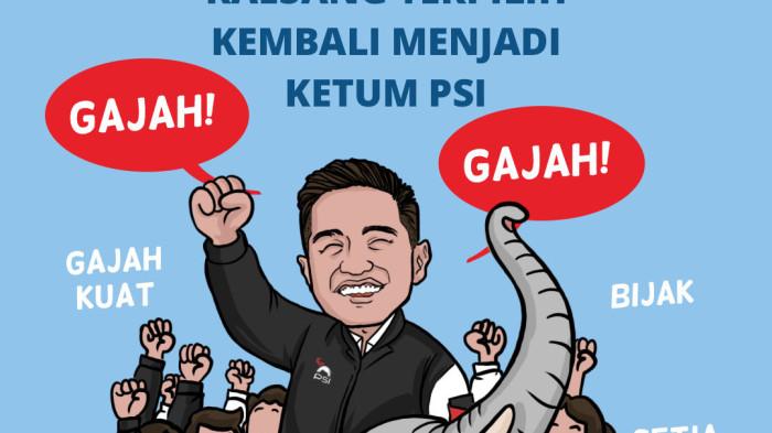 Infografis Kaesang Terpilih Kembali Menjadi Ketum PSI