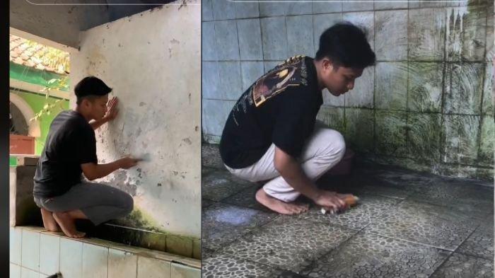 Inilah sosok Cecep Abdullah pemuda yang viral keliling desa bersihkan toilet masjid-masjid