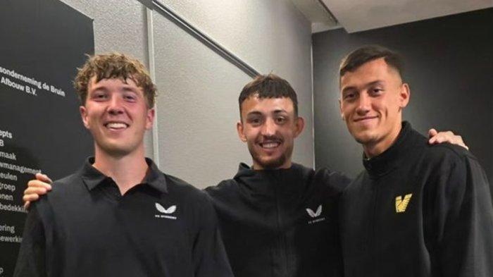 Foto Ole Romeny, Ivar Jenner, dan Jay Idzes seusai laga FC Utrecht vs Venezia FC, Kamis (1/8/2024) waktu setempat.