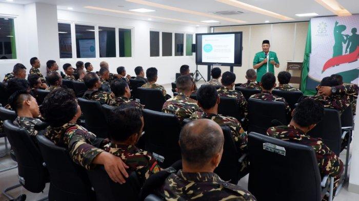 Kegiatan kaderisasi peningkatan kapasitas kader, Pelatihan Kepemimpinan Lanjutan (PKL) dan Kursus Banser Lanjutan (Susbalan) di PC GP Ansor Kabupaten Sukoharjo, Sabtu (20/1/2024).