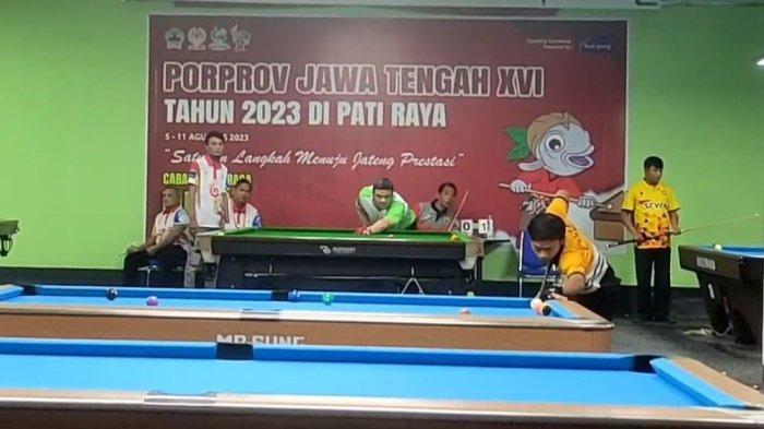 Atlet biliar Pati saat bertanding dalam ajang Porprov Jateng 2023 lalu.